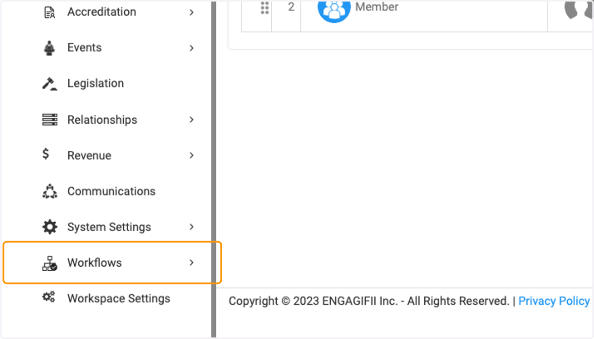 Click on Workflows
