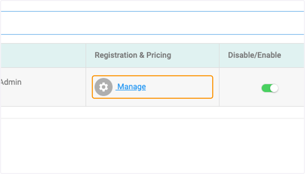Click on Manage