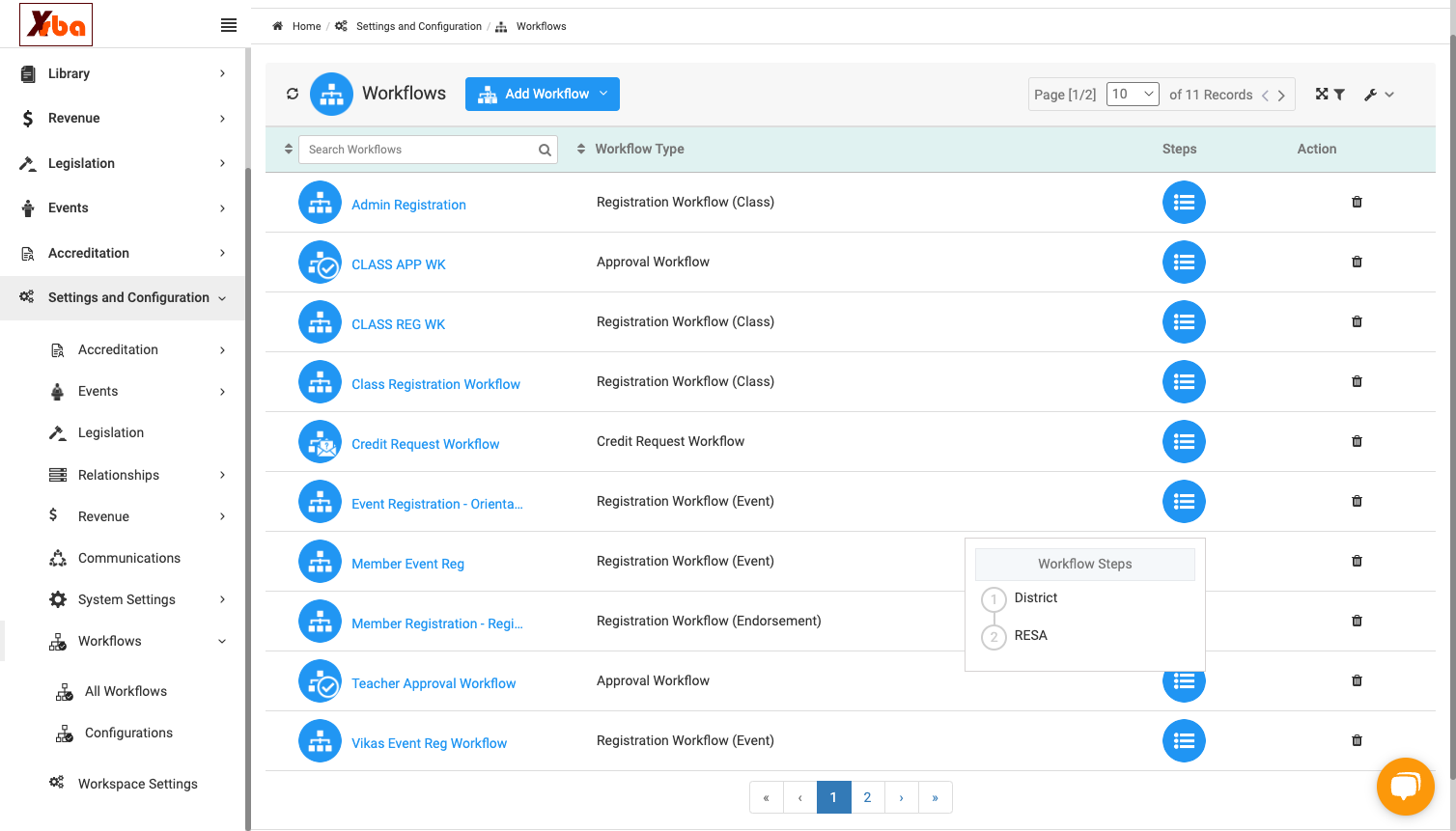 Click on Workflow Steps…