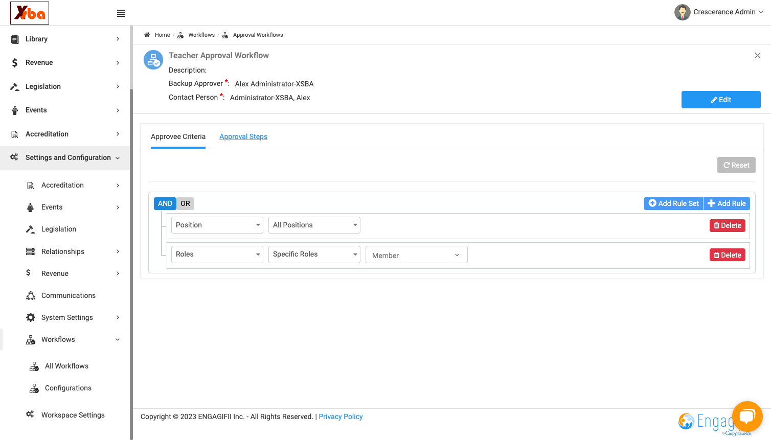 Click on Approval Steps