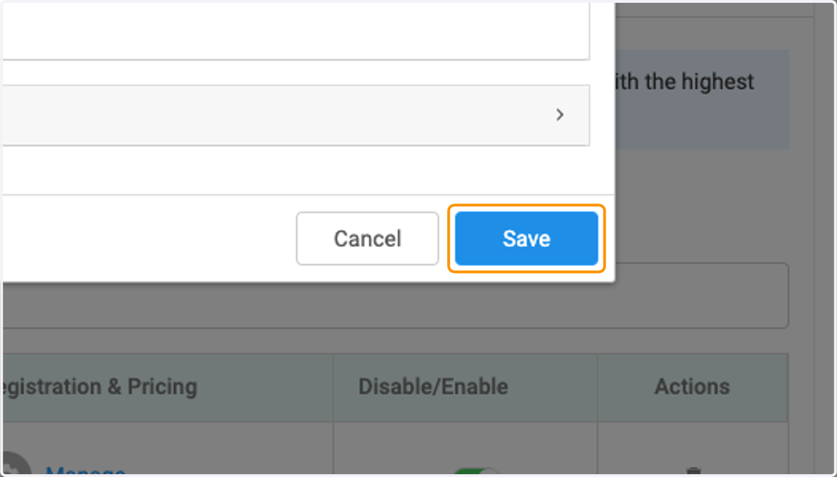 Click on Save