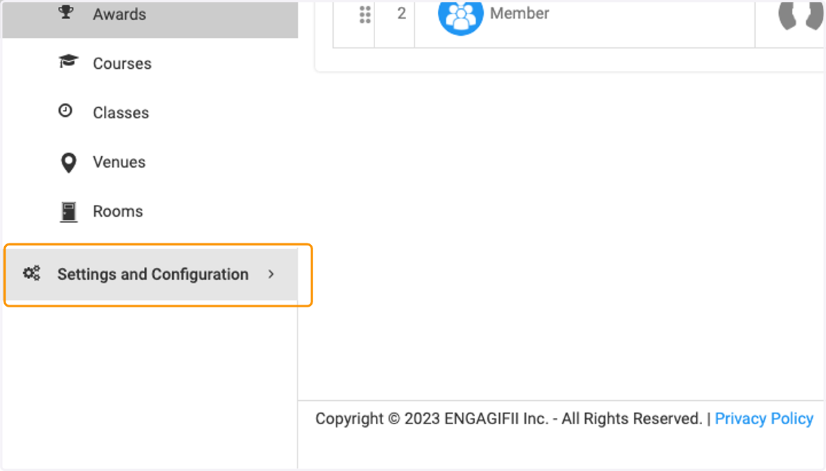Click on Settings and Configuration