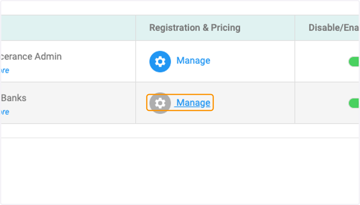 Click on Manage
