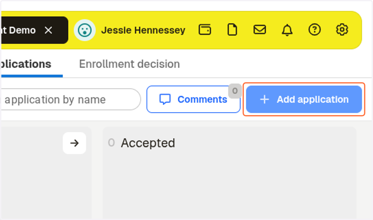 Click on Add application