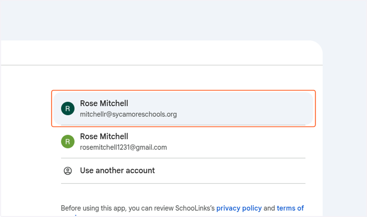 Sign in with your school email