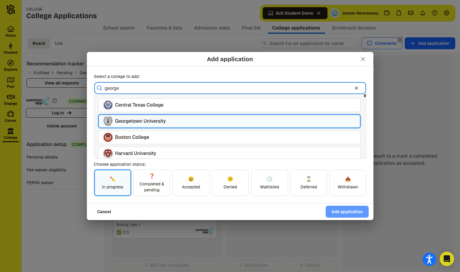 Click on Add application