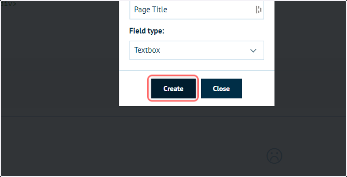 Click on Create