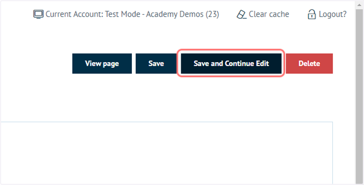 Enter information then click on Save and Continue Edit