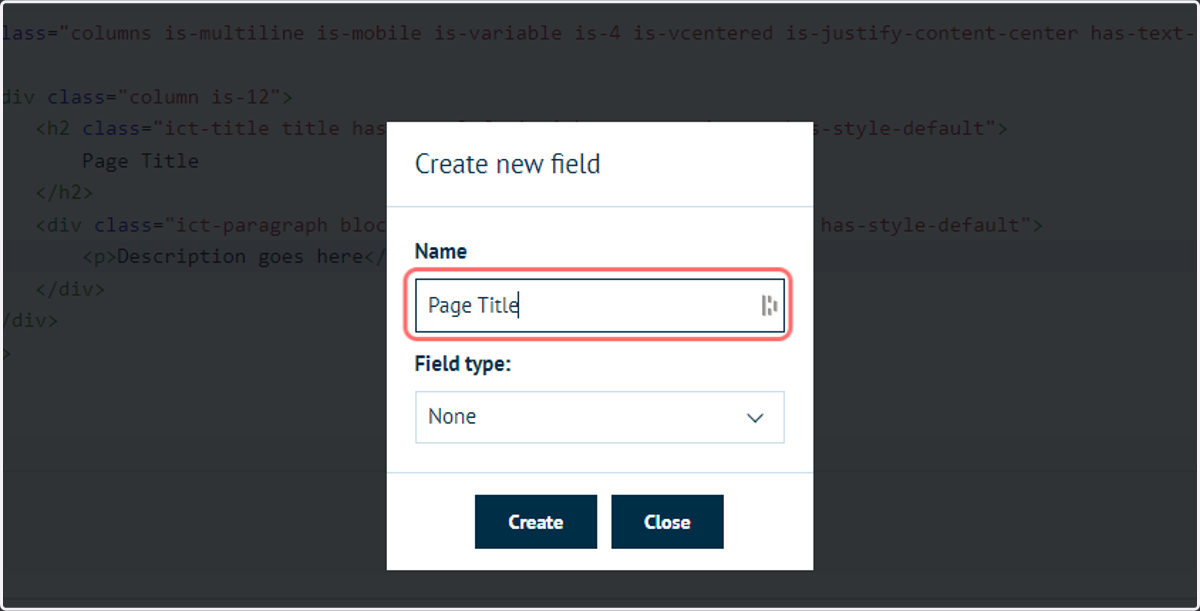 Add a field name