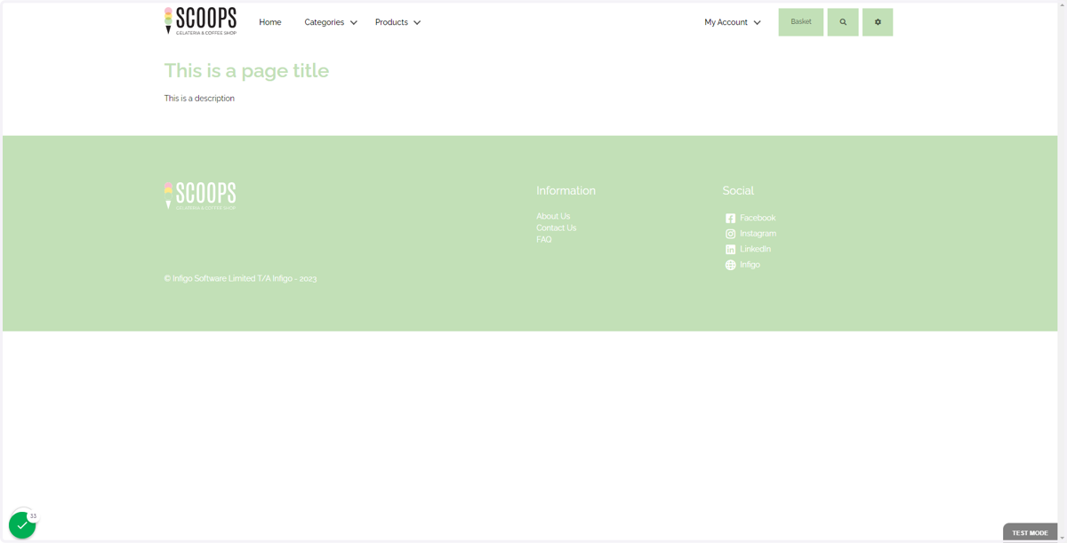 Load the front-end Content Page