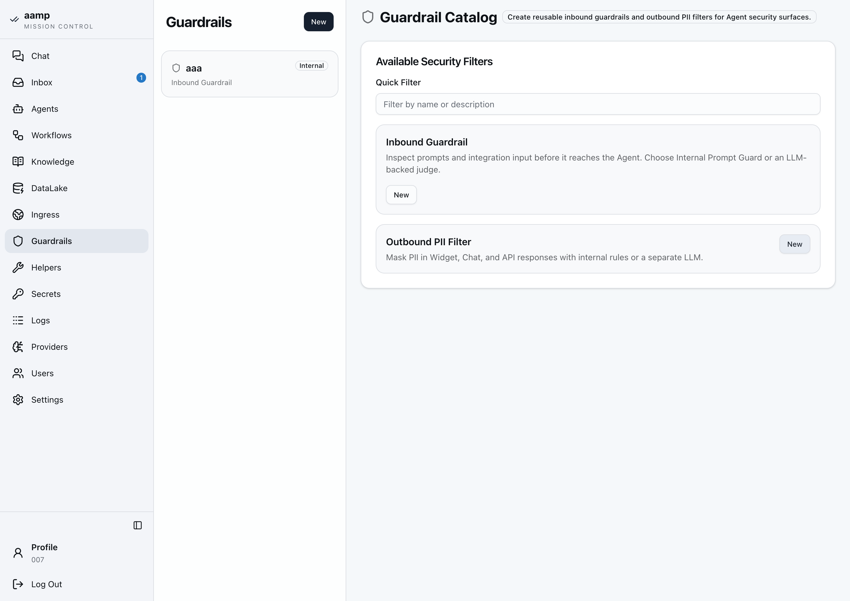 Step 29 of the guardrails walkthrough