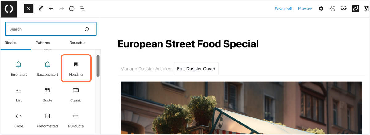 Select a block from the menu to add text Select a block from the menu to add text