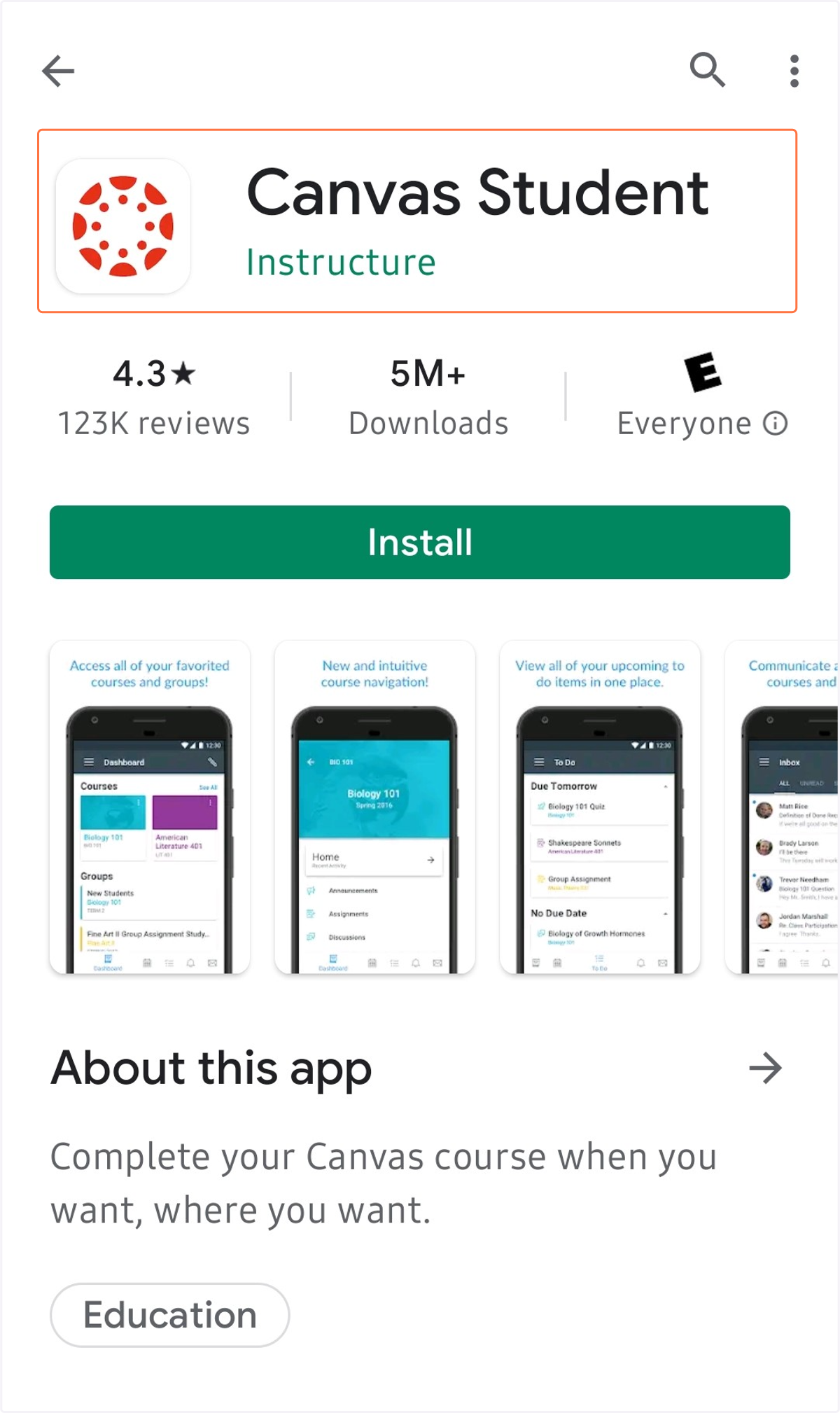 For Android devices, download from the Google Playstore