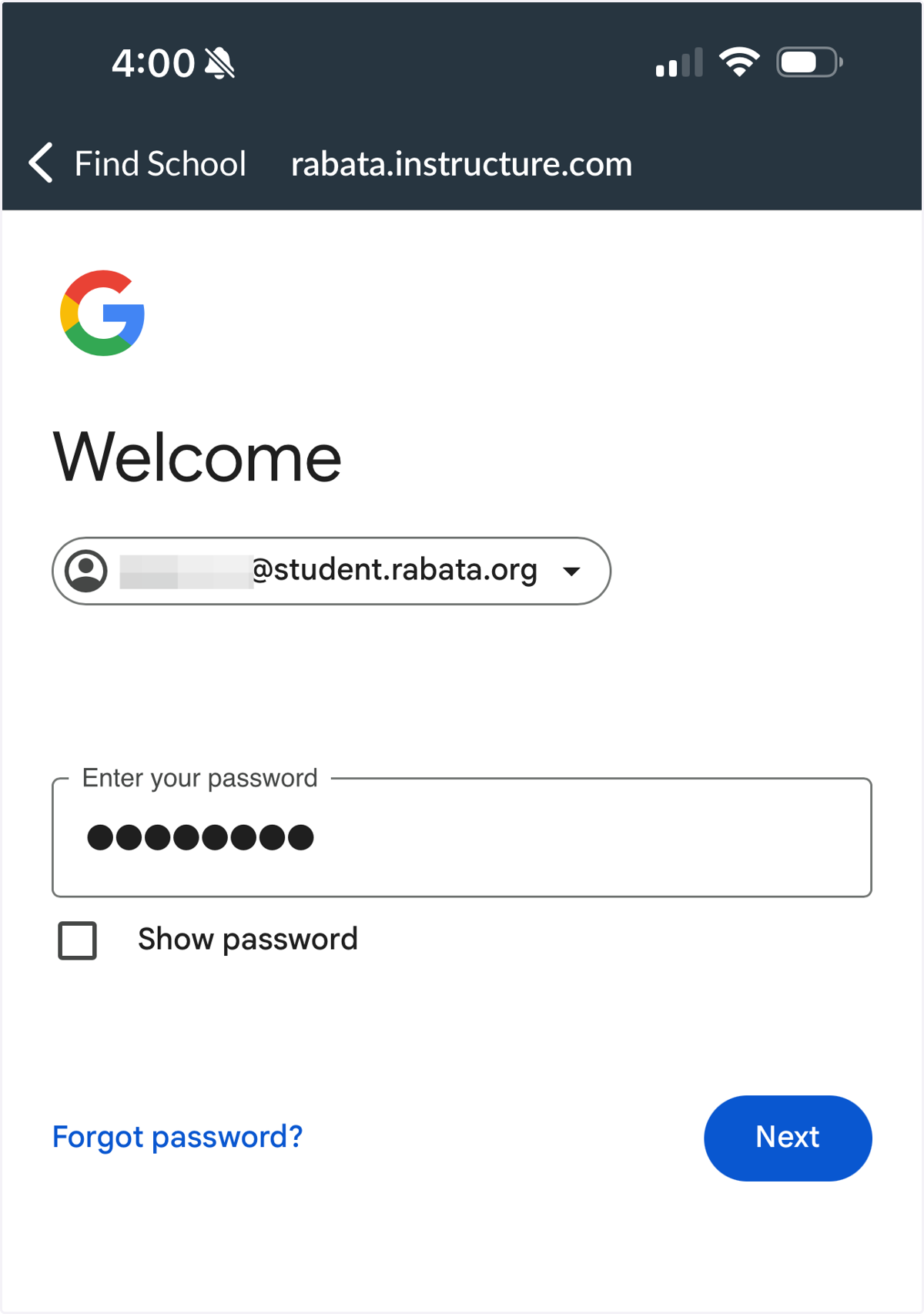 Enter your password