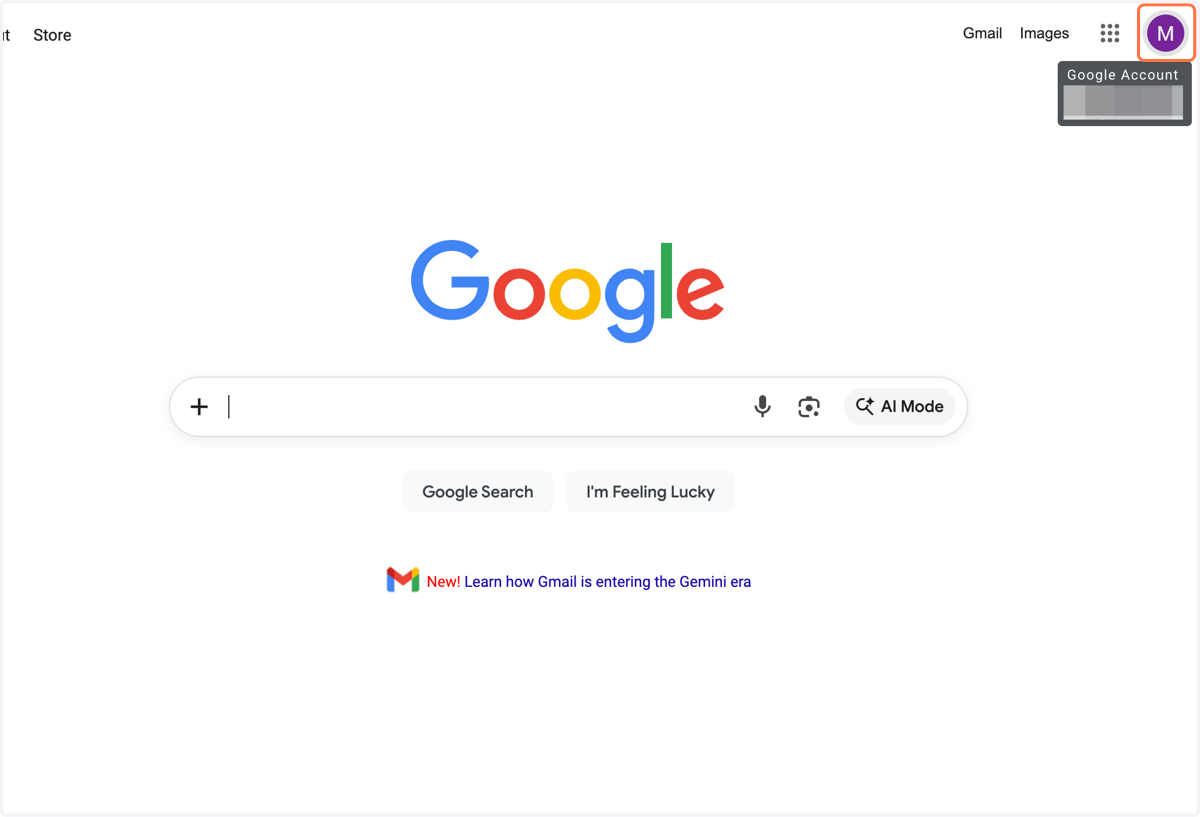 Visit Google.com and click on the account icon on the top right corner.
