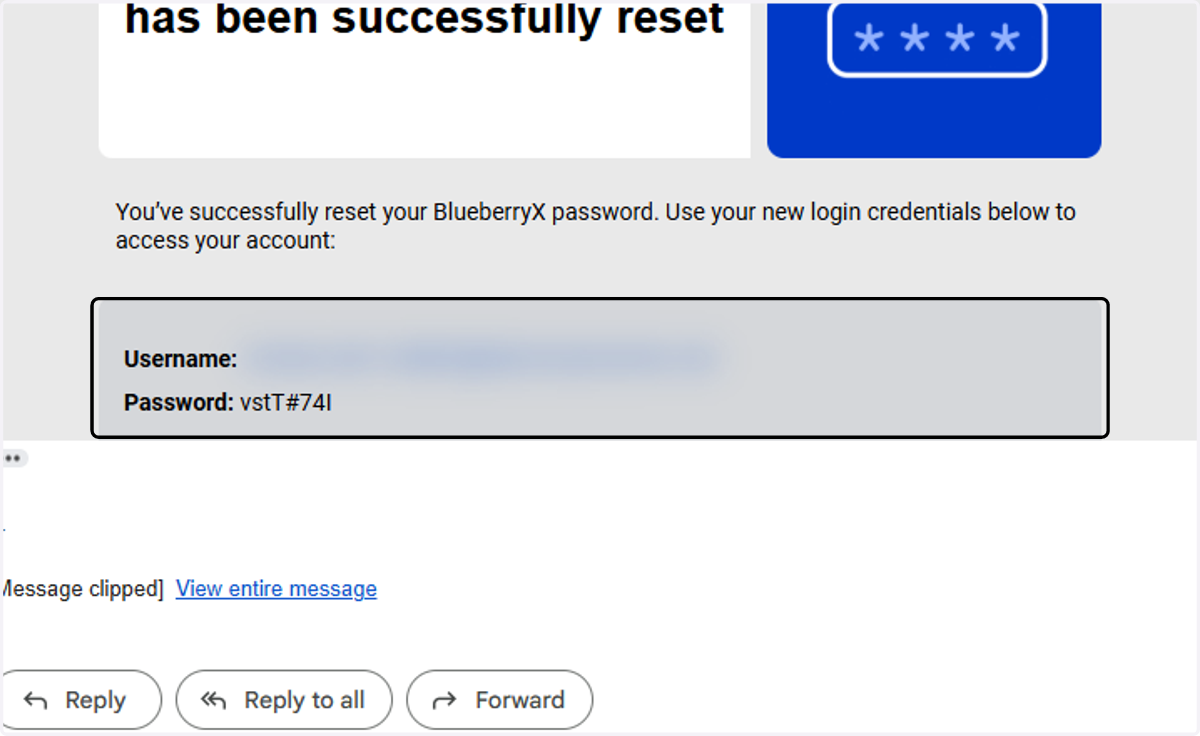 Locate your "temporary password"...