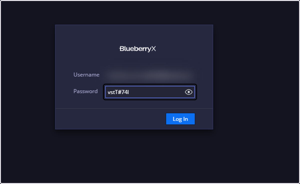 Enter the "temporary password"