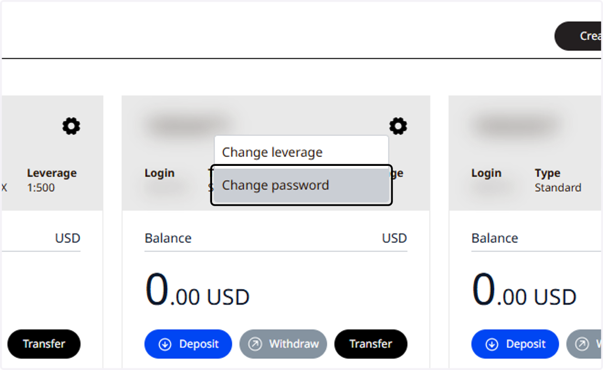 Click on Change password