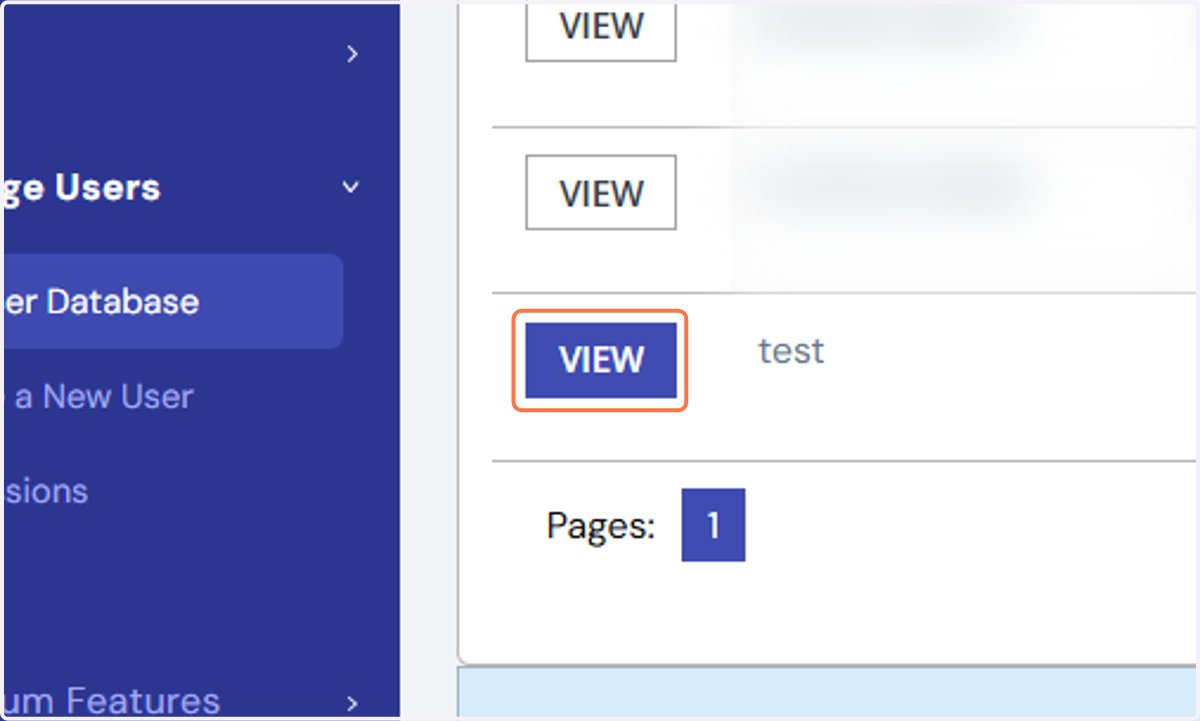 Next, find the user name you want to remove and select "View" next to the person's name.