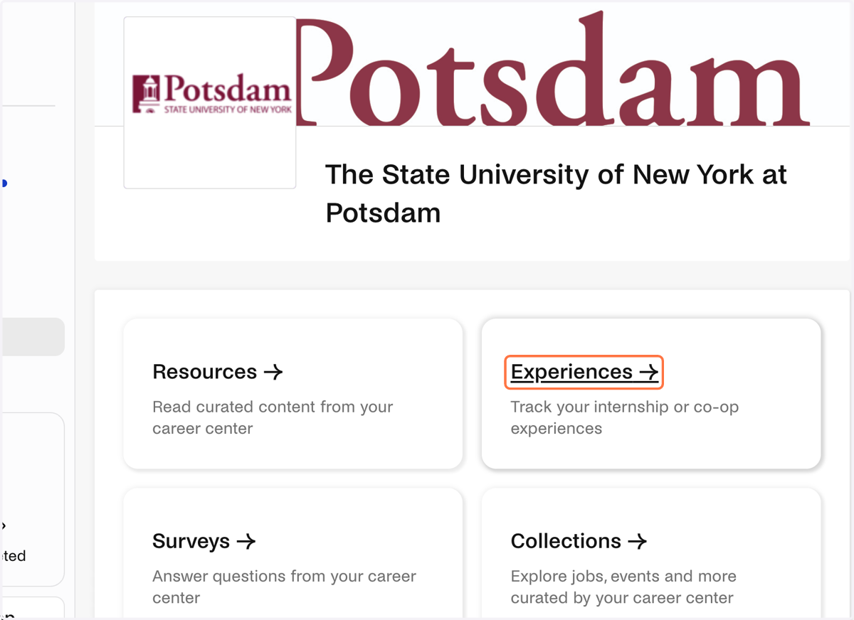 Click on Experiences →