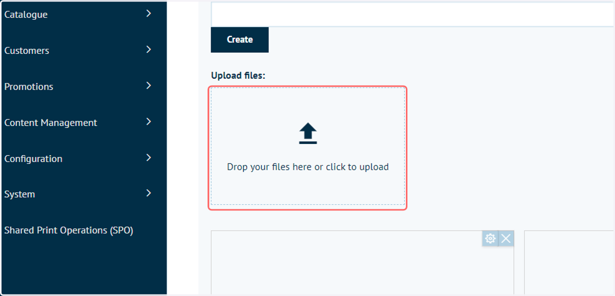 Click the upload icon and select the CSV
