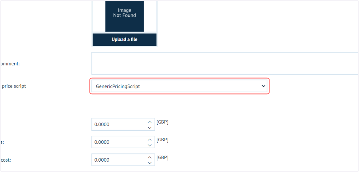 Select GenericPricingScript from Attach a price script