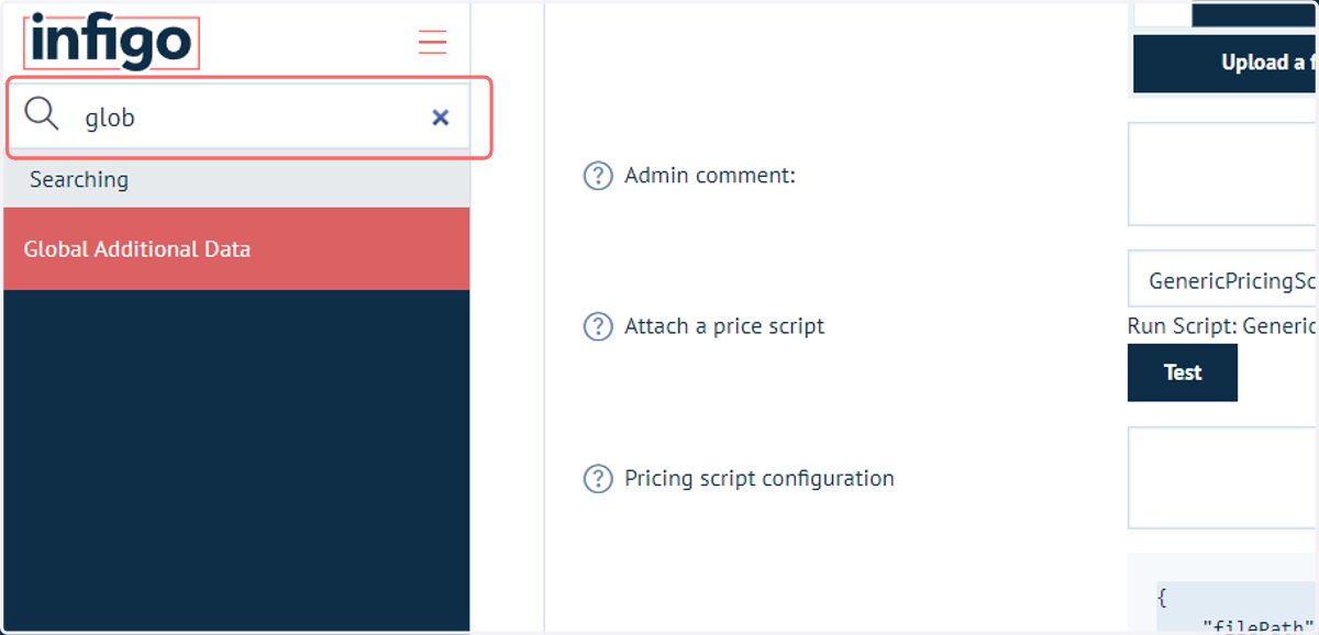 Upload this CSV data to Infigo via the Global Additional Data tab