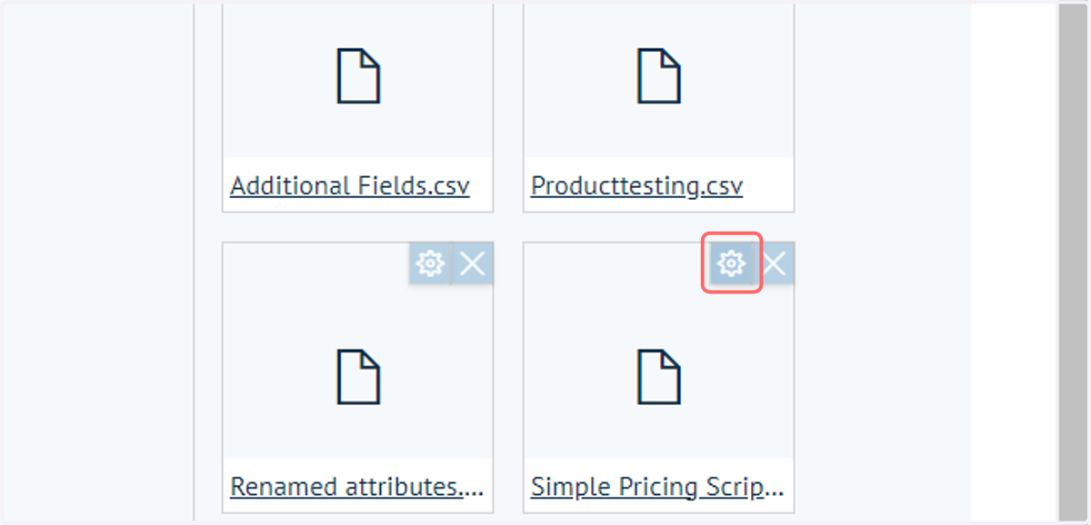 Click the settings icon on the newly uploaded file to change the name if required