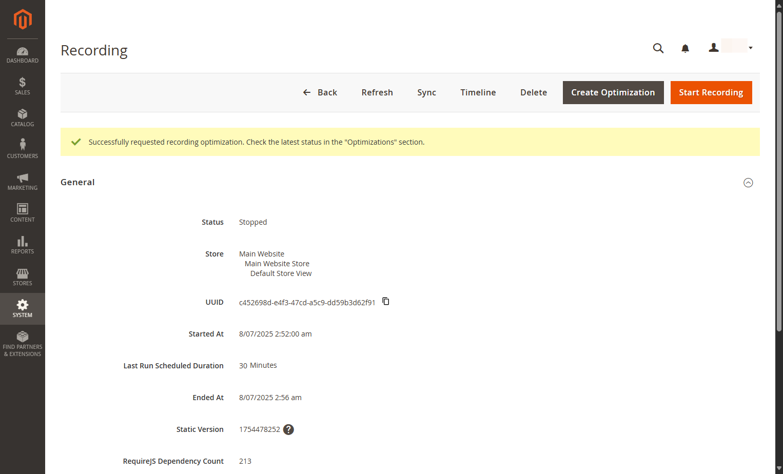 Your optimization was successfully requested and will be ready in a few minutes.