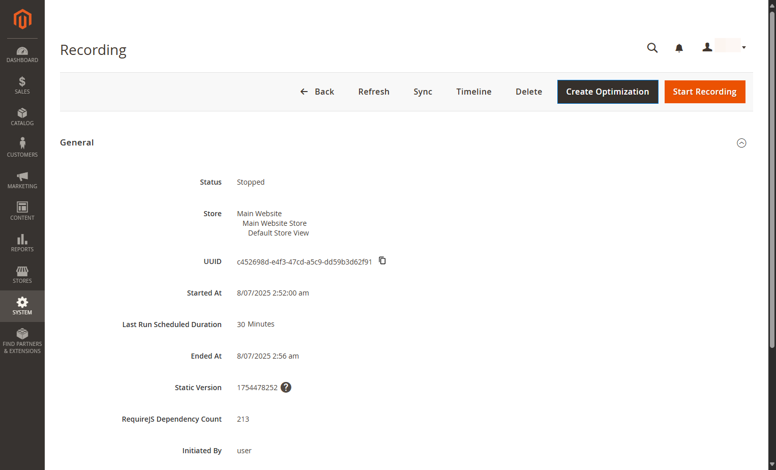 Click on Create Optimization