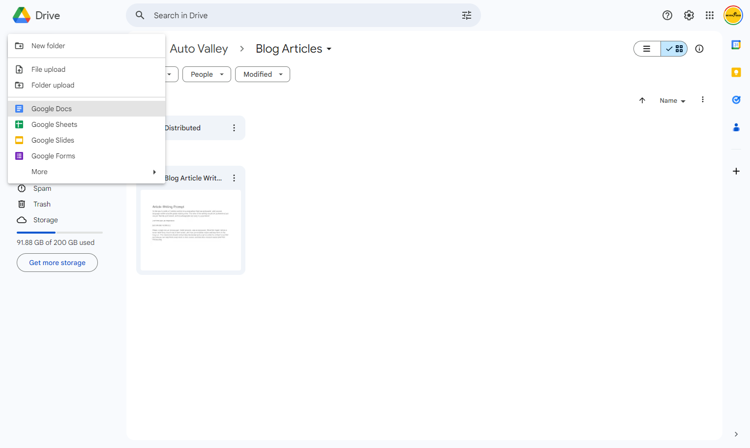 Click on Google Docs