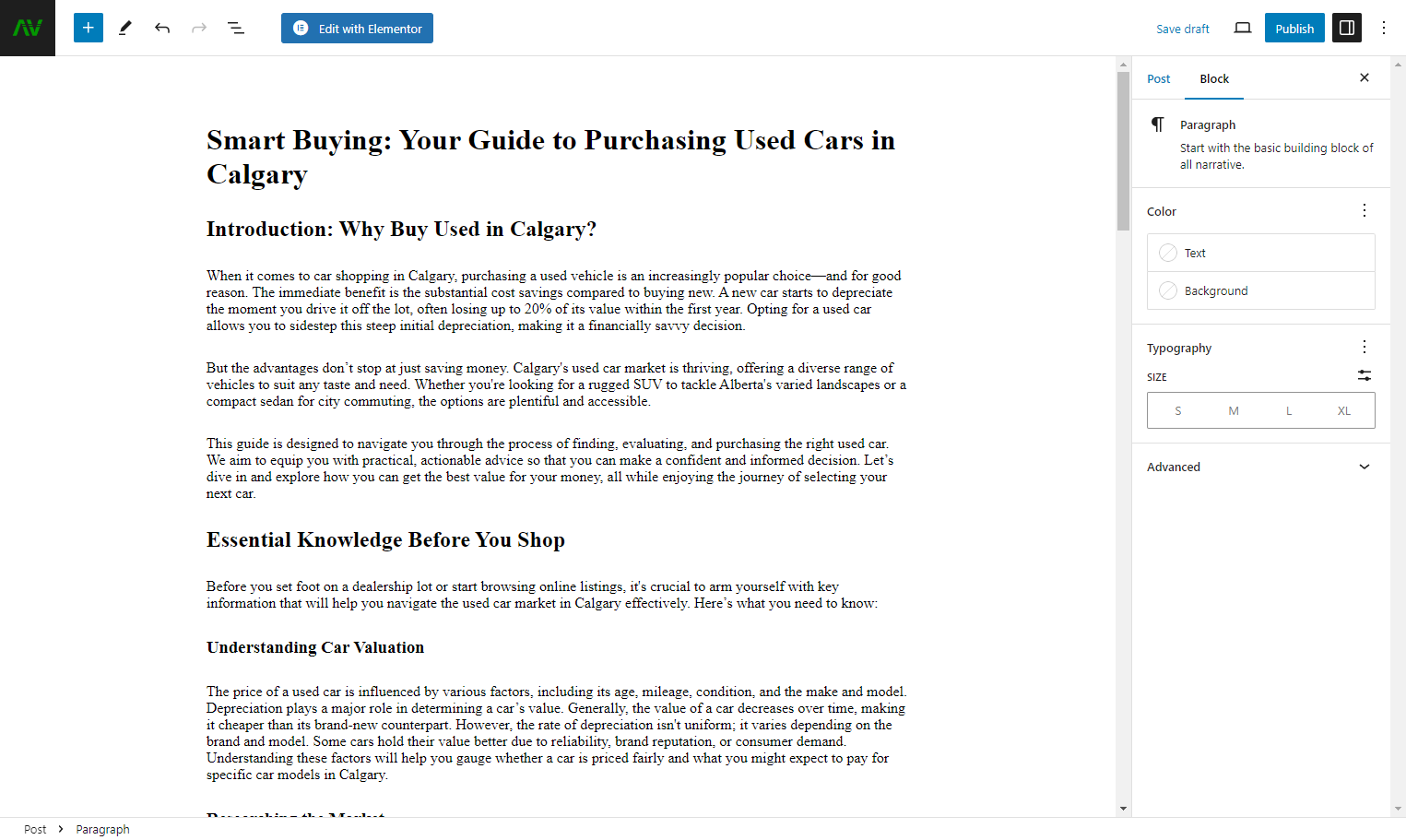 Click on the Post tab in the right hand toolbar