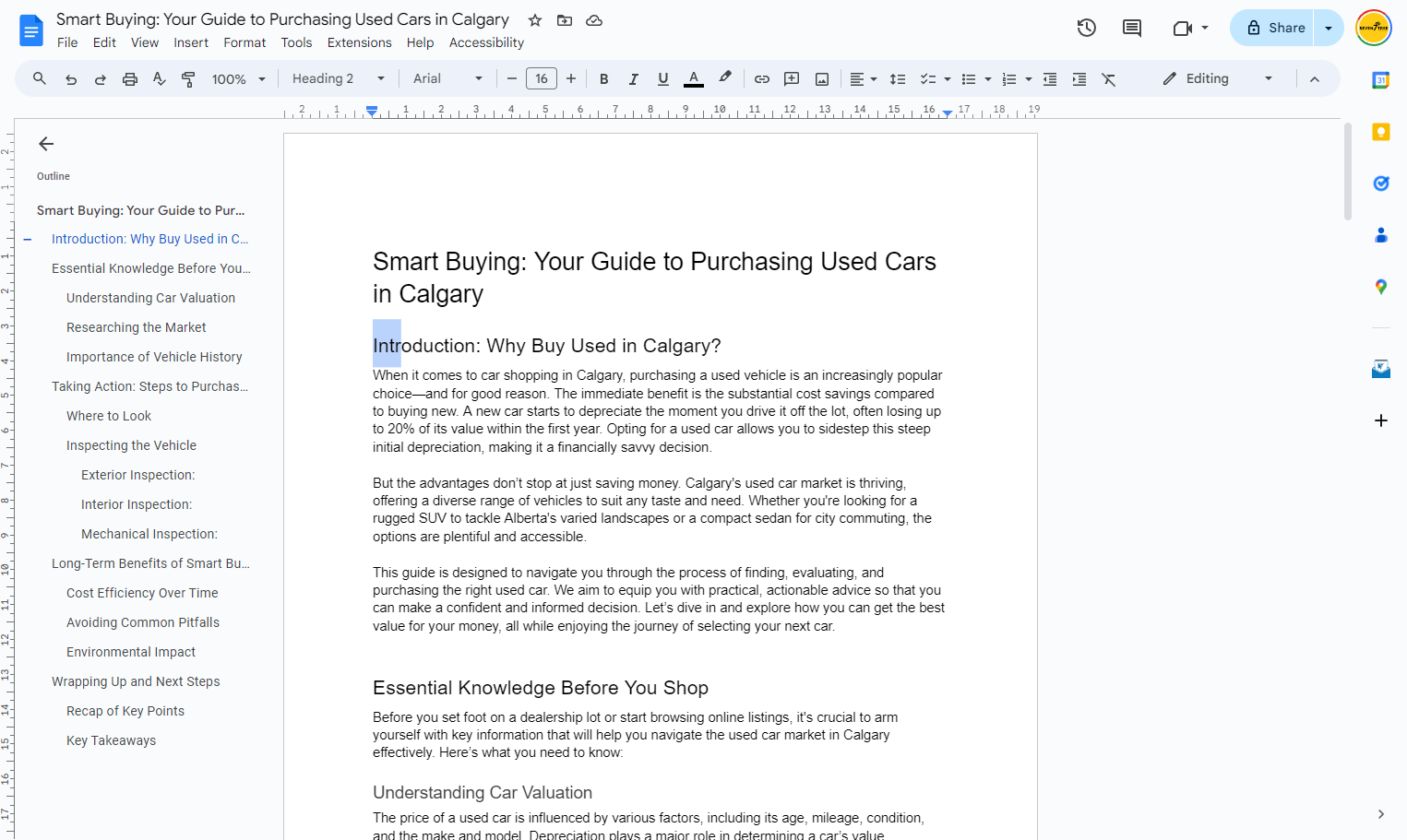 Return to your Google doc and highlight the remaining text and copy it to your clipboard (ctrl+c)
