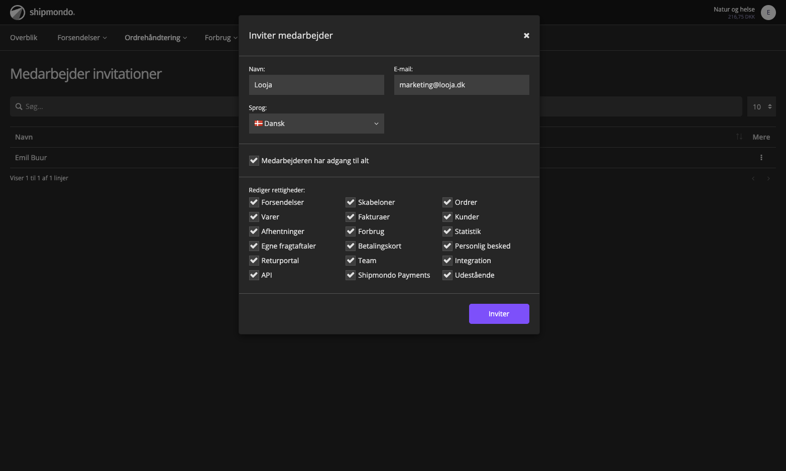 Click on Inviter