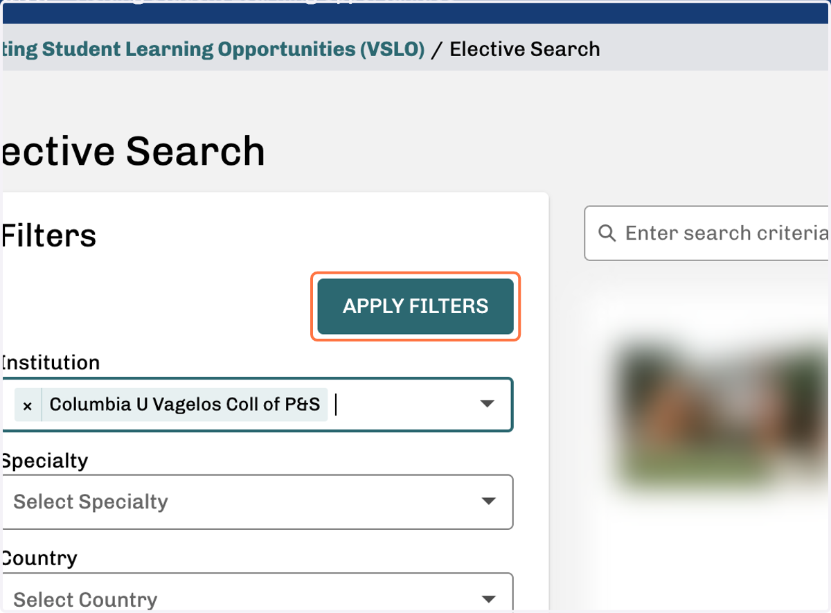 Click on APPLY FILTERS