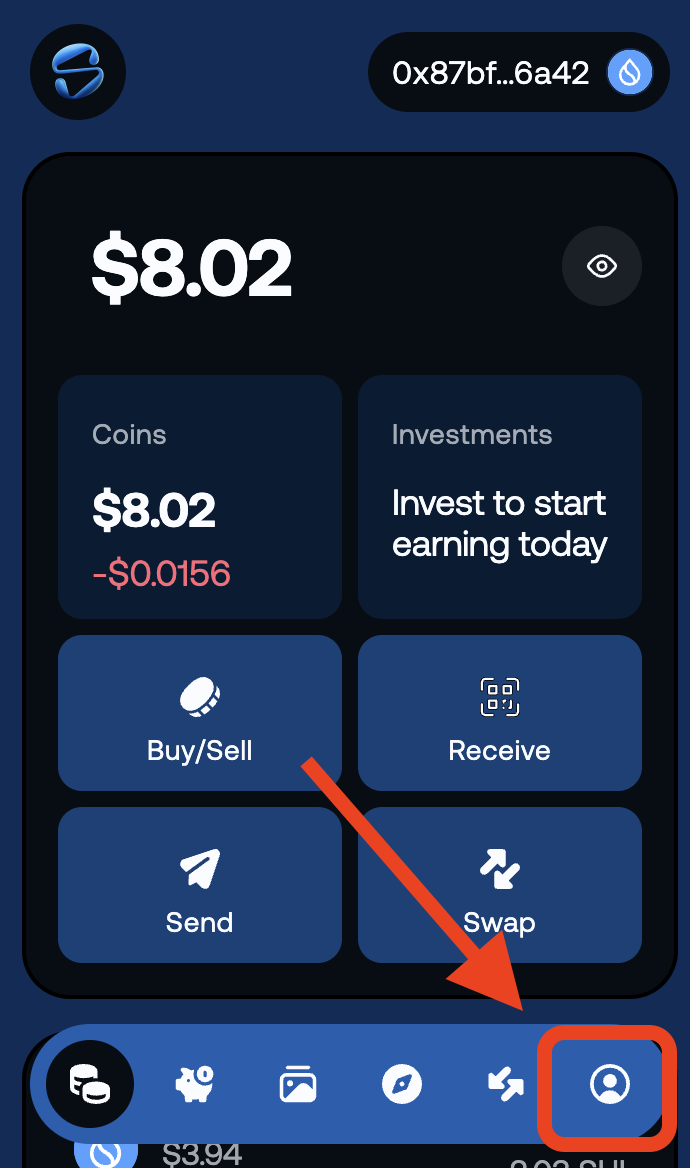 Click Account Icon