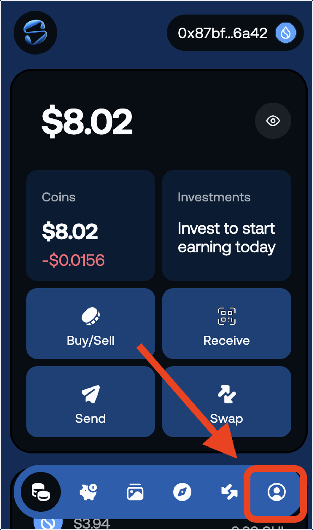Click Account Icon