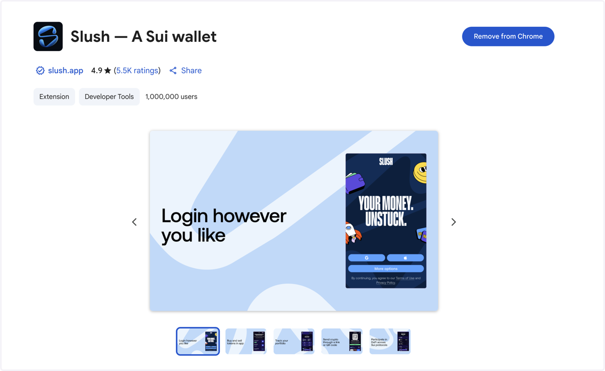 Add Slush Wallet into Chrome