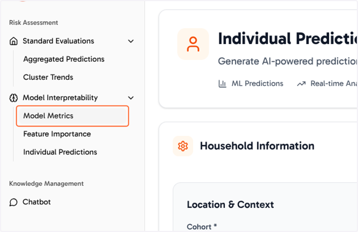 Click on Model Metrics