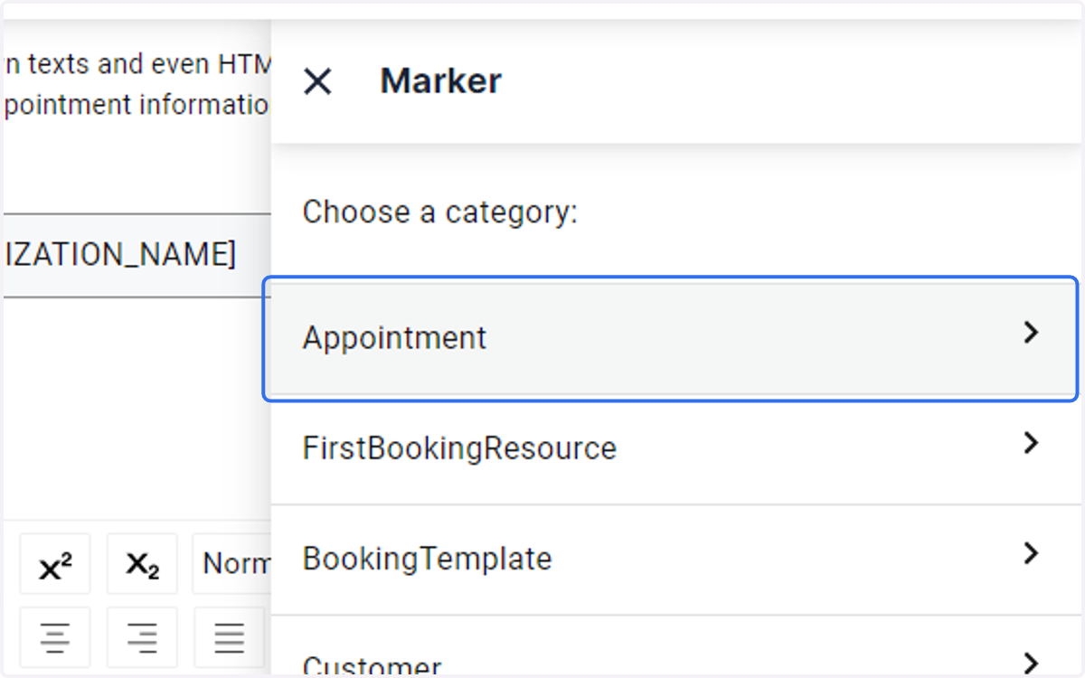 Click on Appointment