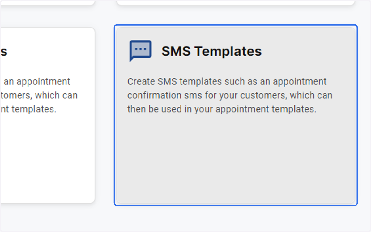 Click on SMS Templates