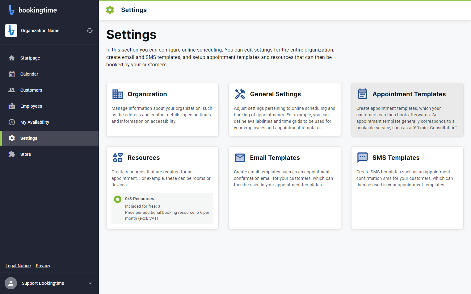 Click on Appointment Templates