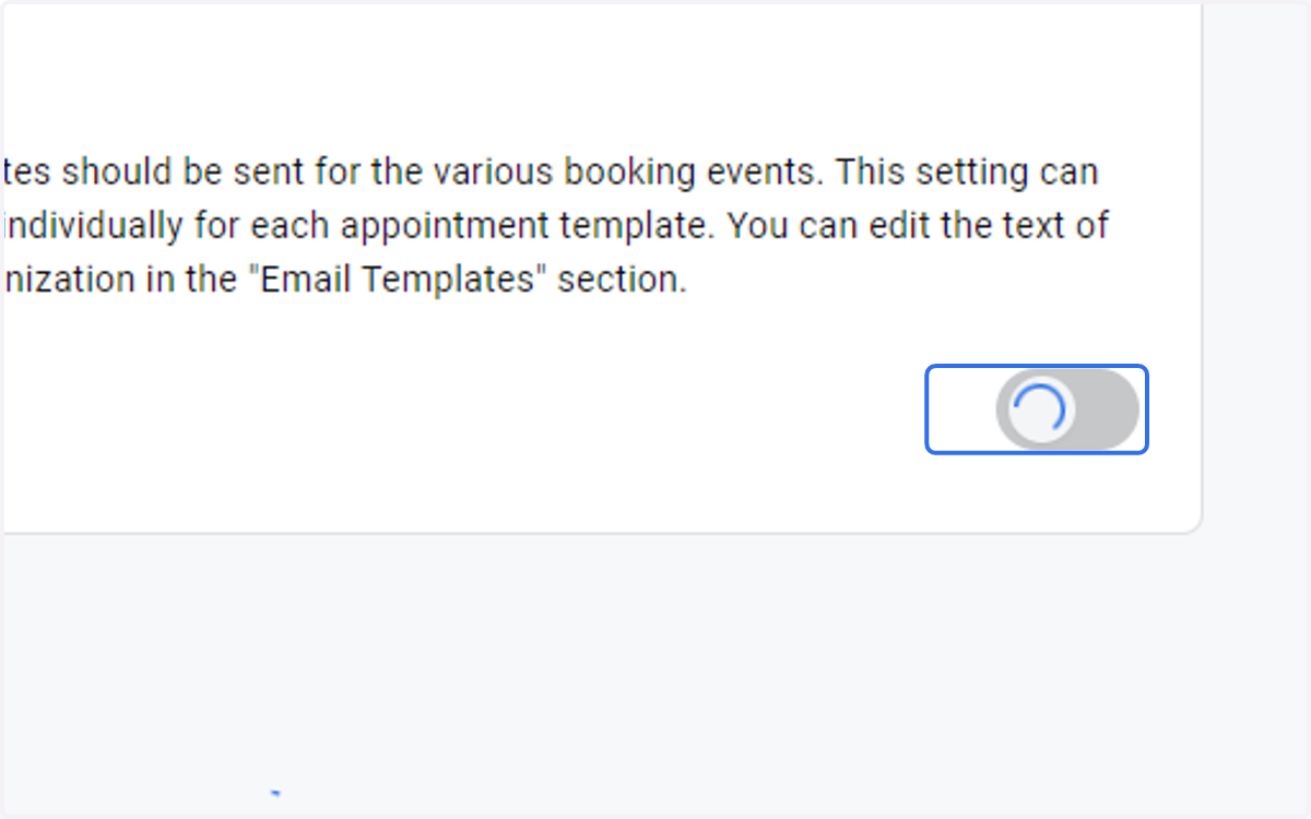 Check Customize email template selection