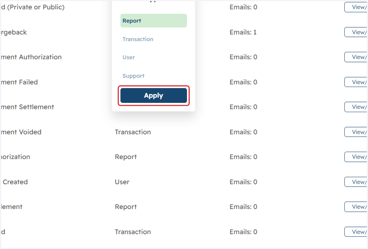 Filter to Report and click on Apply