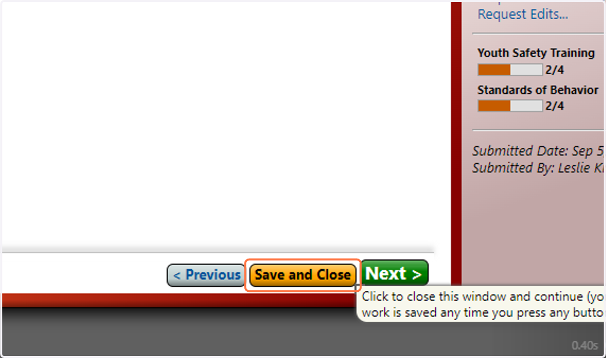 Click on Save and Close