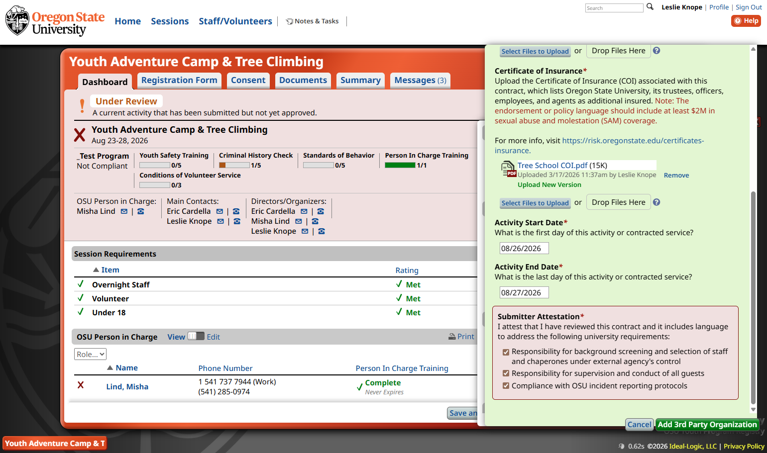 Review and confirm the Submitter Attestation
