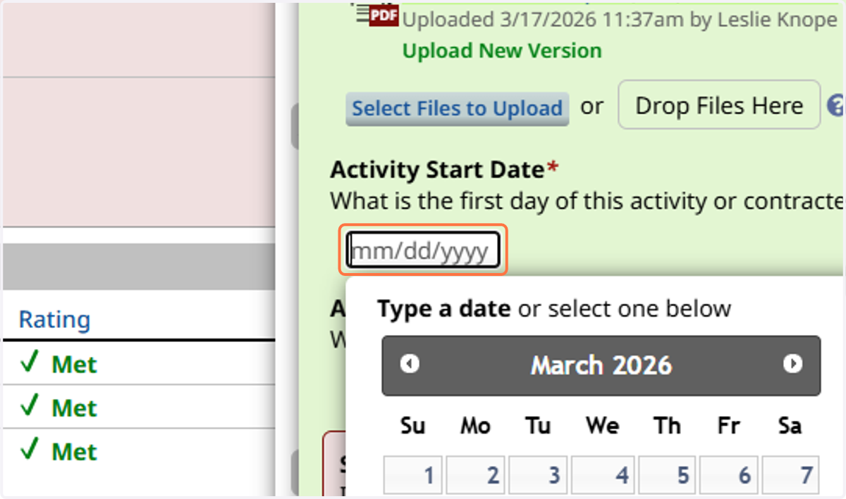 Add the contracted service start date and end date