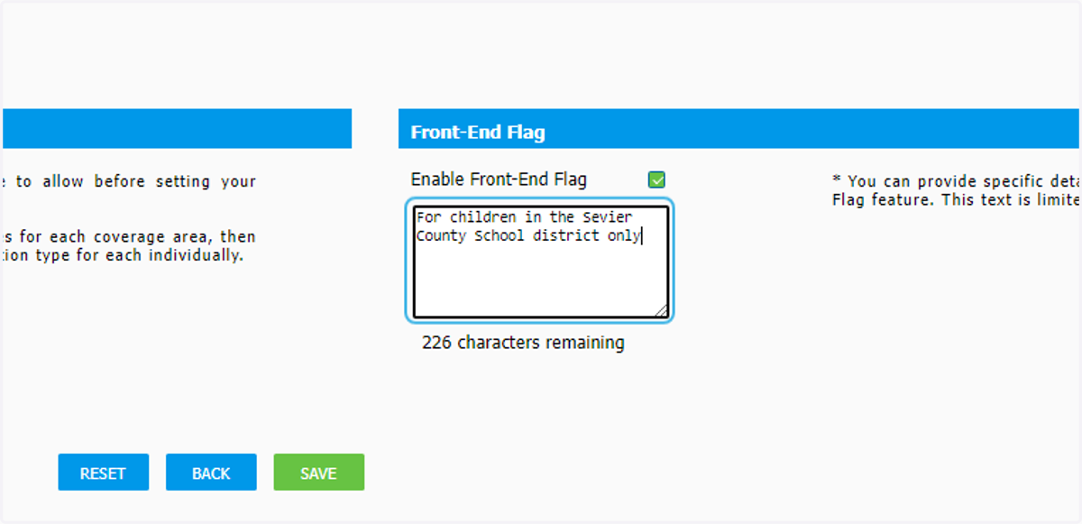 Type message you would like to show for the selected postcode combination Then SAVE