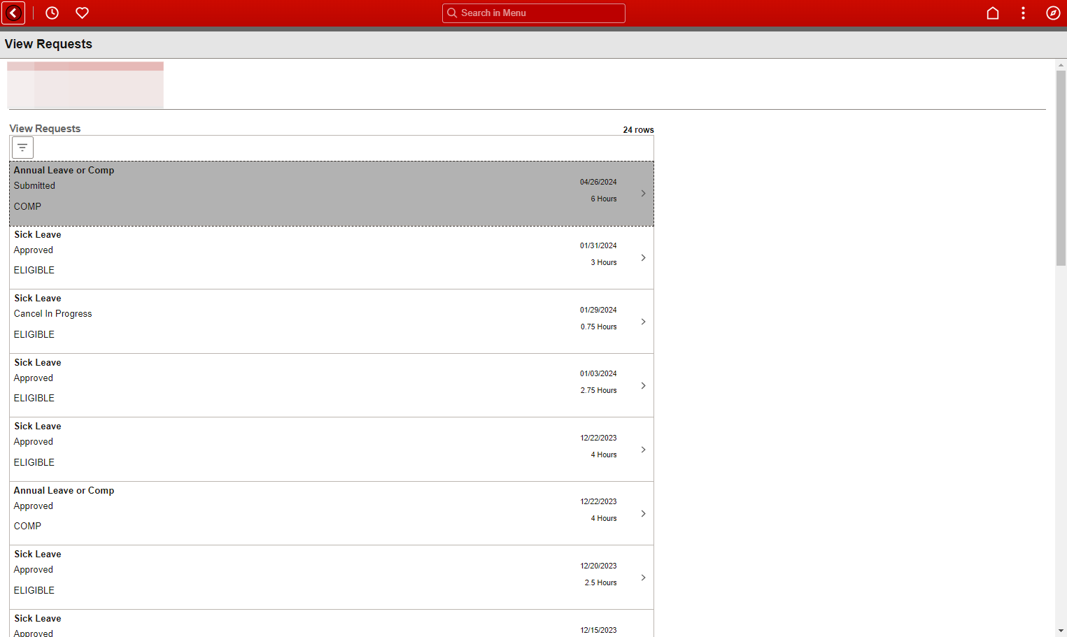 Step 7: Viewing Individual Absence Request