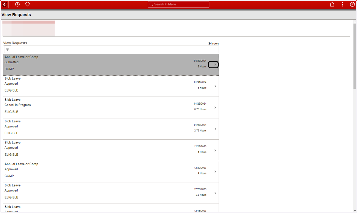 Step 7: Viewing Individual Absence Request